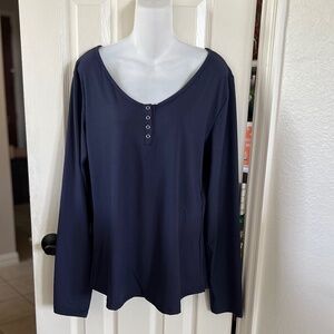 Blakely Long Sleeve Scoop Neck Ripped Tee